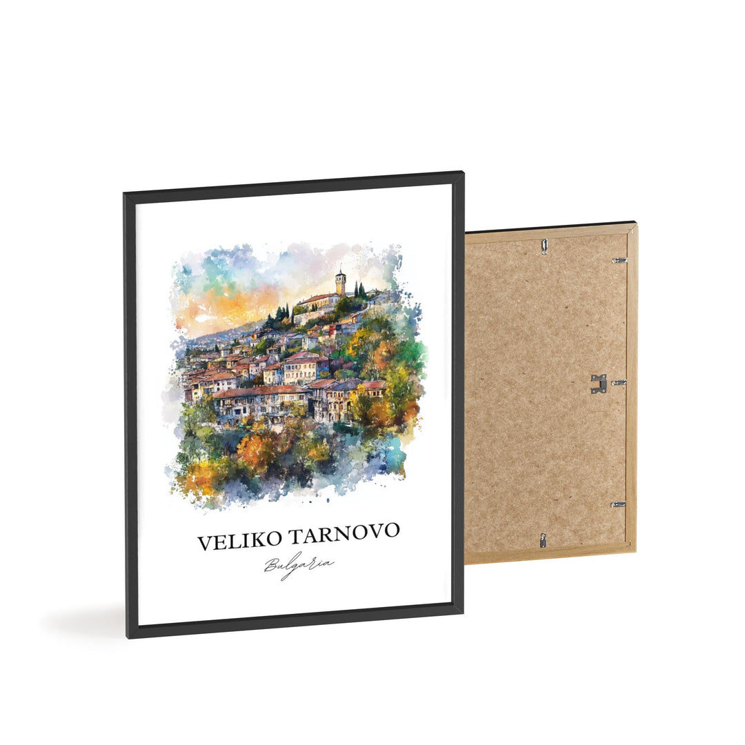 Veliko Tarnovo Wall Art, Bulgaria Print, Bulgaria Watercolor Art, Veliko Tarnovo Gift, Travel Print, Travel Poster, Housewarming Gift