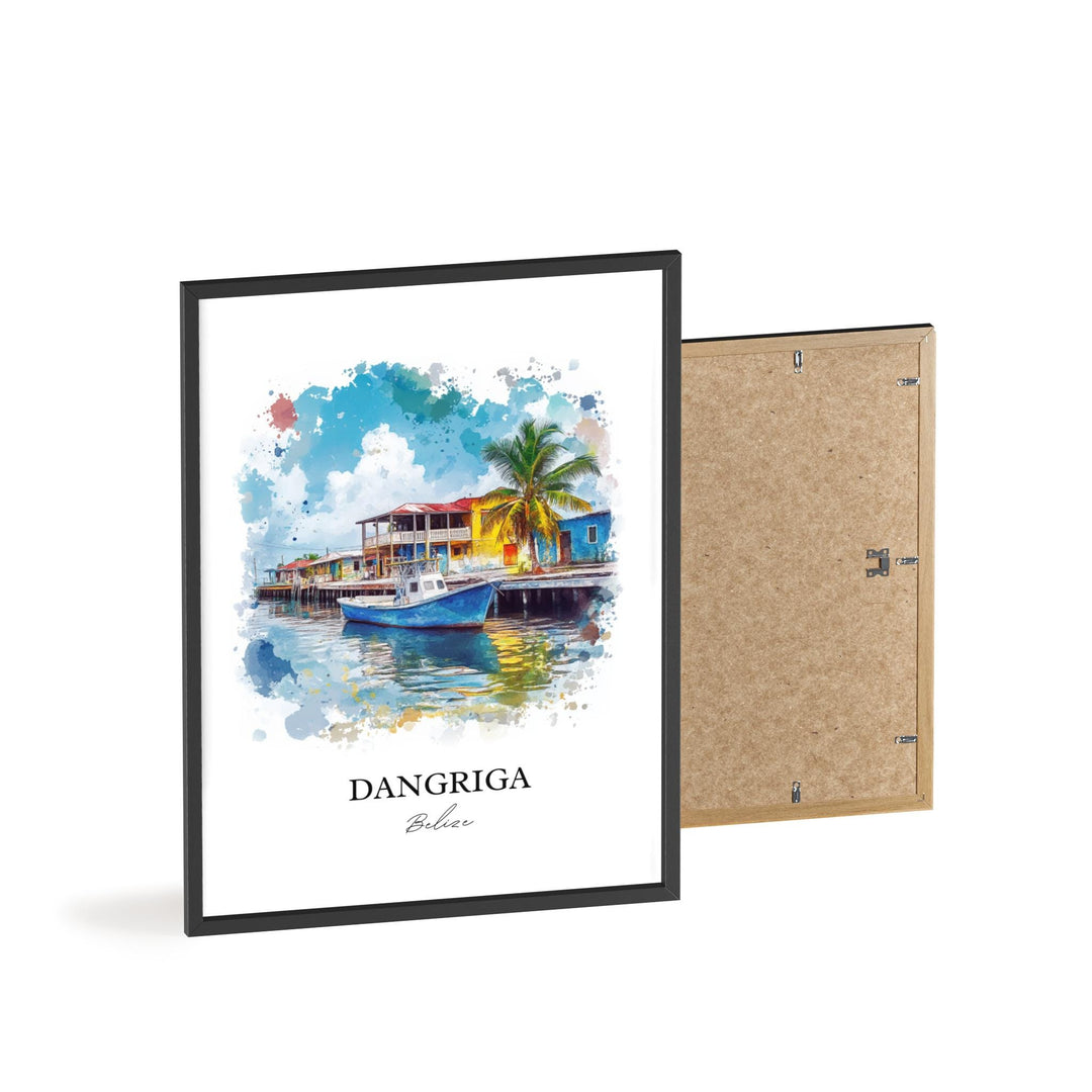 Dangriga Wall Art, Belize Print, Belize Watercolor Art, Dangriga Belize Gift, Travel Print, Travel Poster, Housewarming Gift