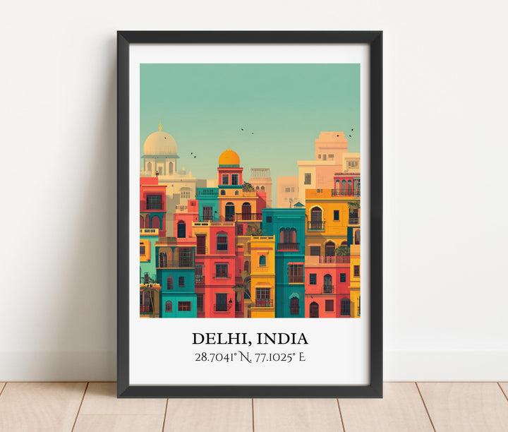 Delhi India Art, Delhi India Retro Travel Art, Delhi Home Decor, Delhi Gift, India Travel Art, Travel Prints, Housewarming Gift
