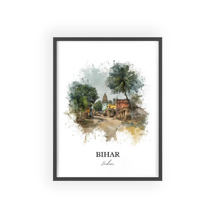 Bihar India Wall Art, Bihar India Print, Bihar Watercolor Art, Bihar India Gift, India Travel Print, Travel Poster, Housewarming Gift