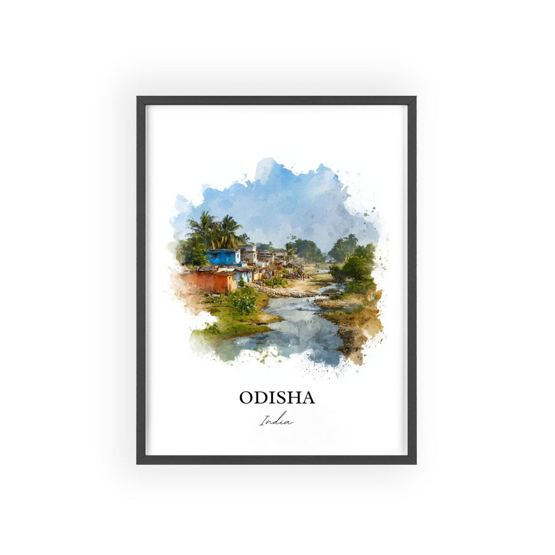 Odisha India Wall Art, Odisha Print, Odisha India Watercolor Art, India Gift, India Travel Print, Travel Poster, Housewarming Gift