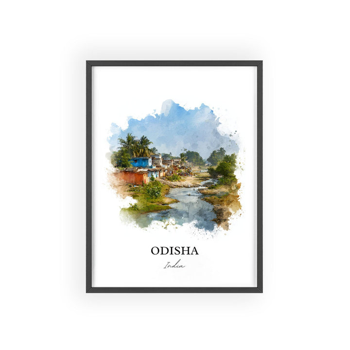 Odisha India Wall Art, Odisha Print, Odisha India Watercolor Art, India Gift, India Travel Print, Travel Poster, Housewarming Gift
