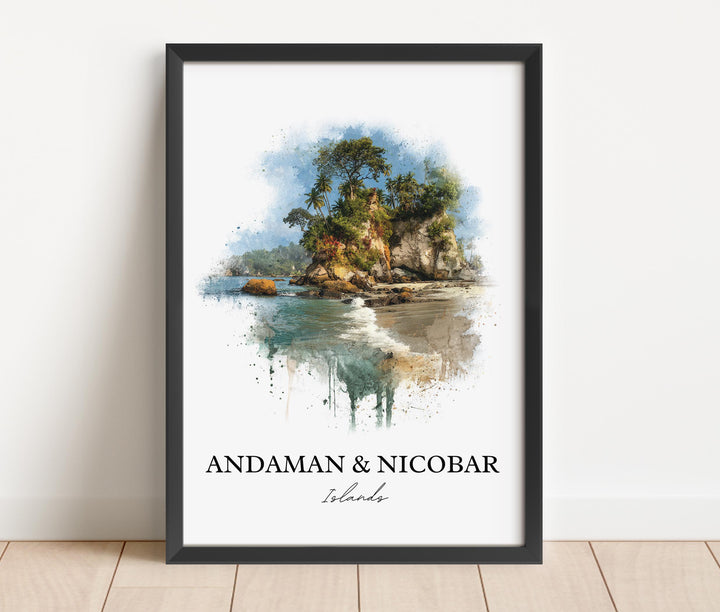 Andaman and Nicobar Islands Art, Andaman Islands Print, India Watercolor Art, Nicobar Gift, Travel Print, Travel Poster, Housewarming Gift