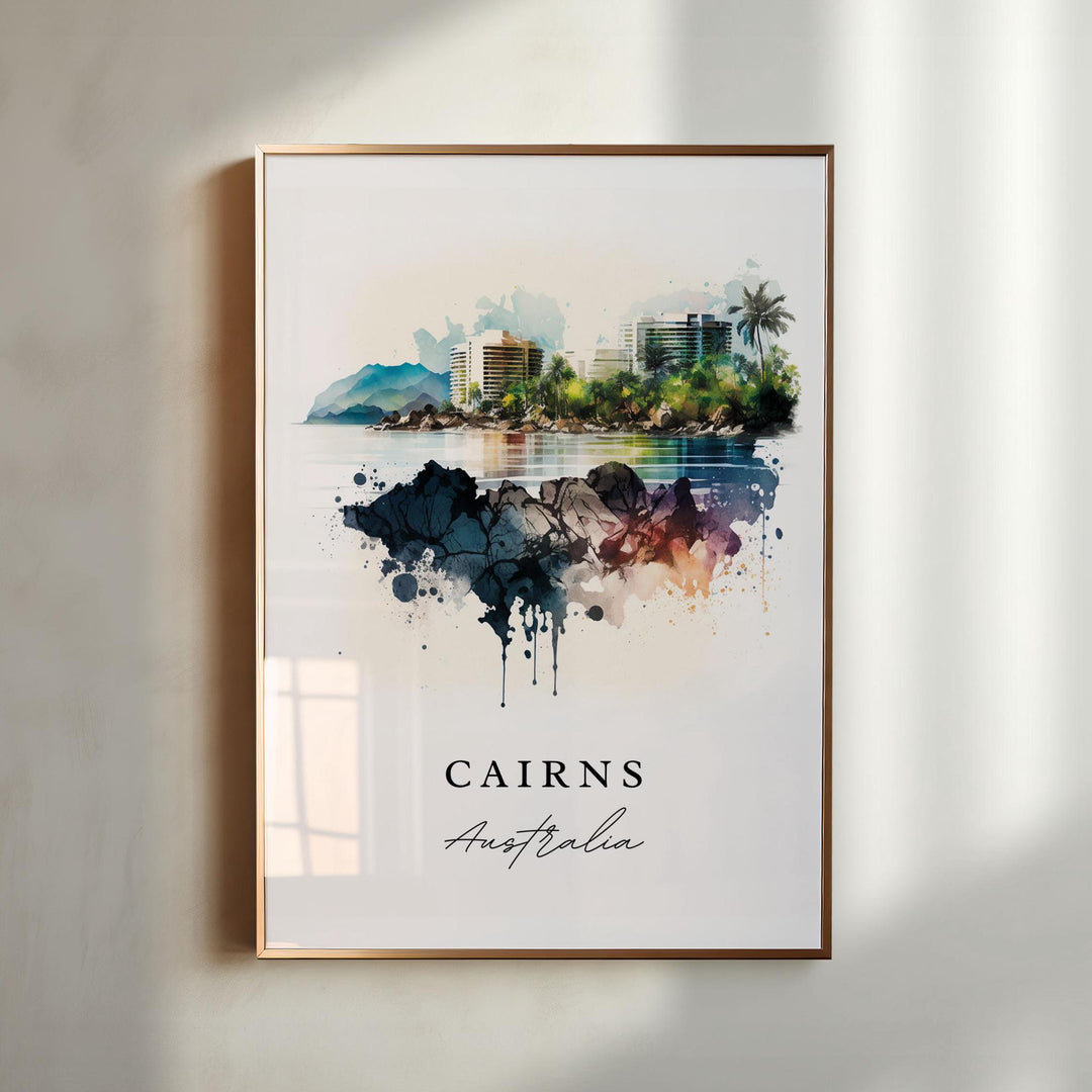 Cairns wall art - Australia, Cairns poster, Cairns Australia Wedding gift, Birthday present, Custom Text, Personalized Travel Gift