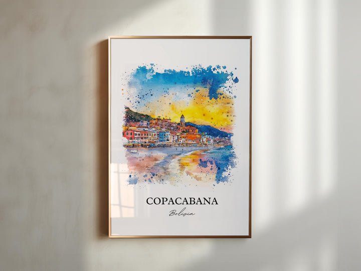 Copacabana Bolivia Wall Art, Lake Titicaca Print, Bolivia Artwork, Copacabana Bolivia Gift, Travel Print, Travel Poster, Housewarming Gift