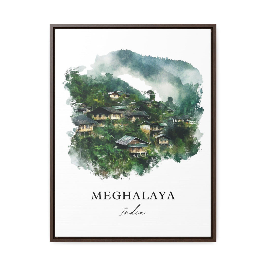 Meghalaya Wall Art, Meghalaya India Print, Meghalaya Watercolor Art, Assam India Gift, Travel Print, Travel Poster, Housewarming Gift