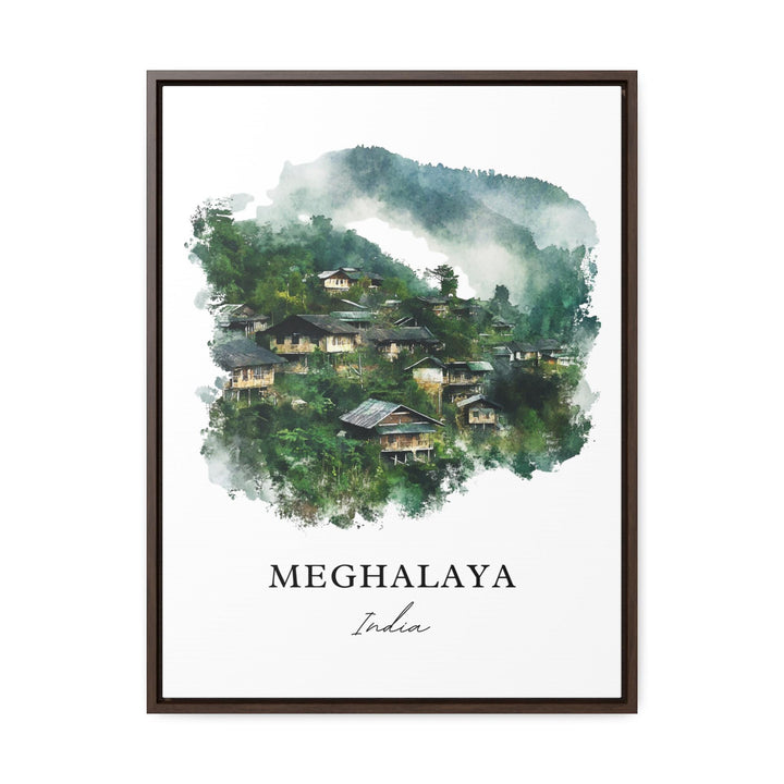 Meghalaya Wall Art, Meghalaya India Print, Meghalaya Watercolor Art, Assam India Gift, Travel Print, Travel Poster, Housewarming Gift