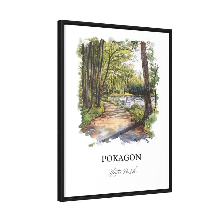 Pokagon State Park Wall Art, Angola Indiana Print, Indiana Watercolor, Steuben County Gift, Travel Print, Travel Poster, Housewarming Gift