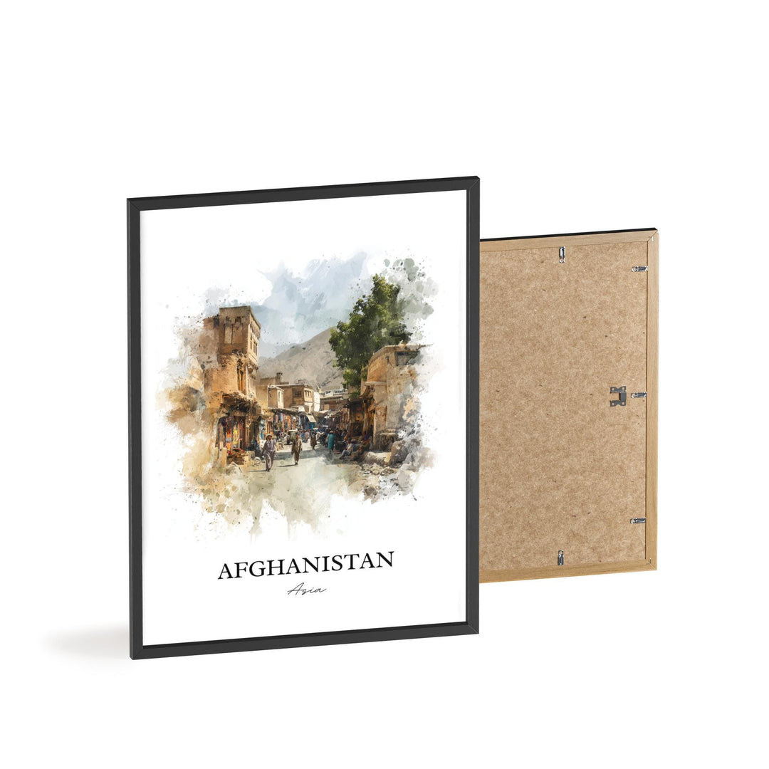 Afghanistan Wall Art, Afghanistan Print, Afghanistan Watercolor Art, Afghanistan Gift, Travel Print, Travel Poster, Housewarming Gift
