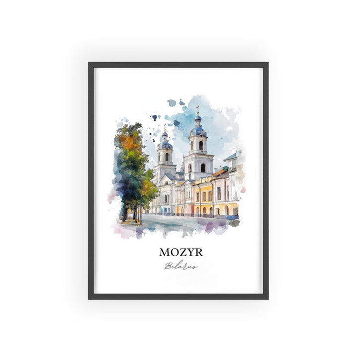 Mozyr Wall Art, Belarus Print, Belarus Watercolor Art, Mozyr Belarus Gift, Travel Print, Travel Poster, Housewarming Gift