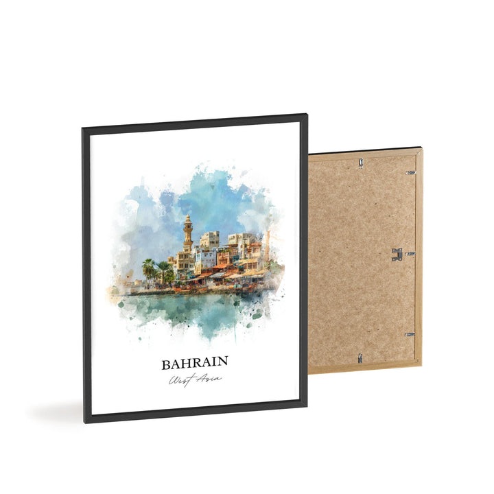 Bahrain Wall Art, Bahrain Print, Bahrain Watercolor Art, Bahrain Gift, Travel Print, Travel Poster, Housewarming Gift