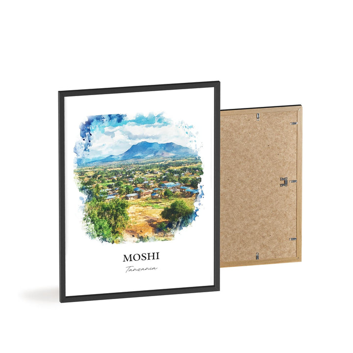 Moshi Tanzania Wall Art, Tanzania Print, Tanzania Watercolor Art, Moshi Gift, Travel Print, Travel Poster, Housewarming Gift