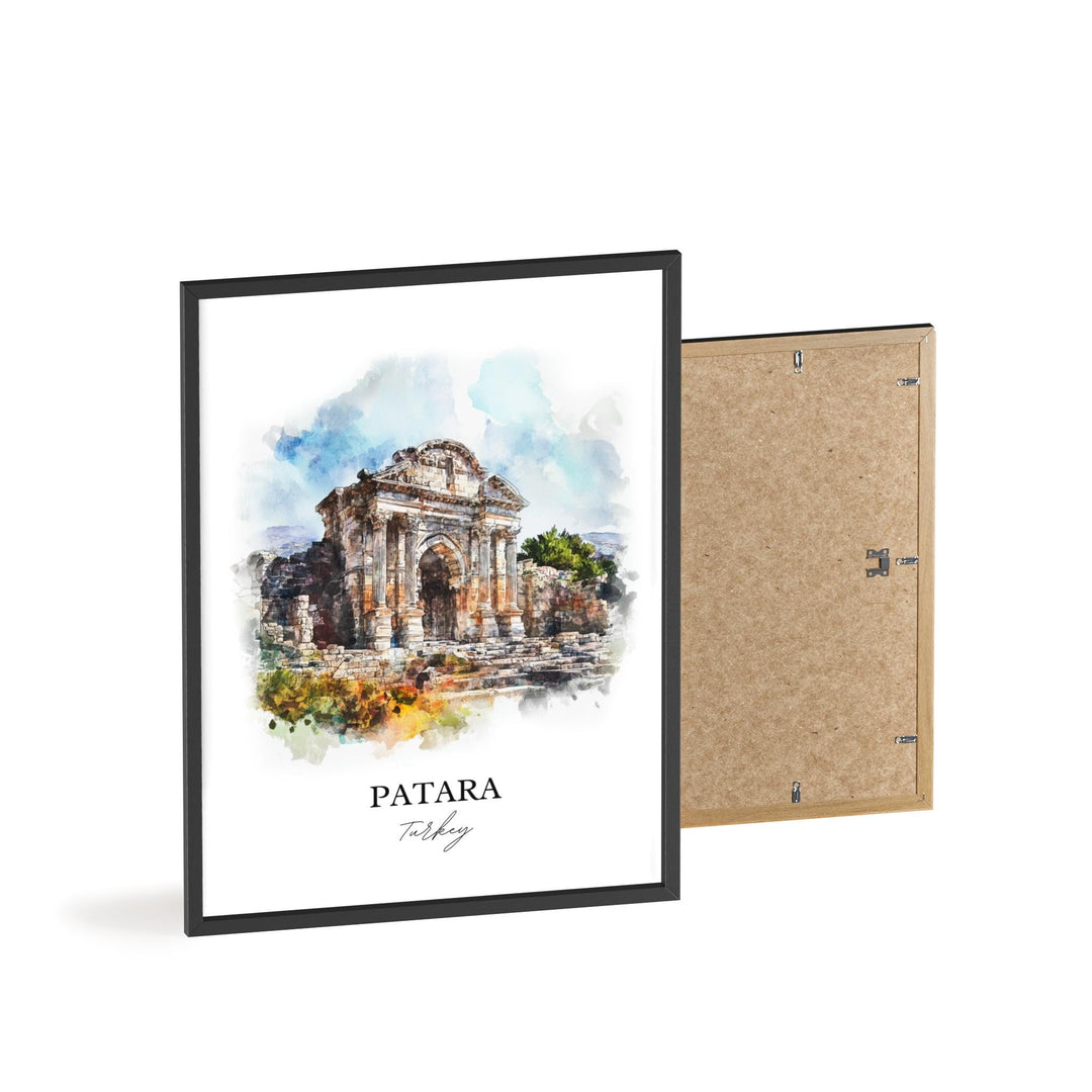 Patara Turkey Wall Art, Kalkan Print, Turkey Watercolor Art, Patara Beach Gift, Travel Print, Travel Poster, Housewarming Gift