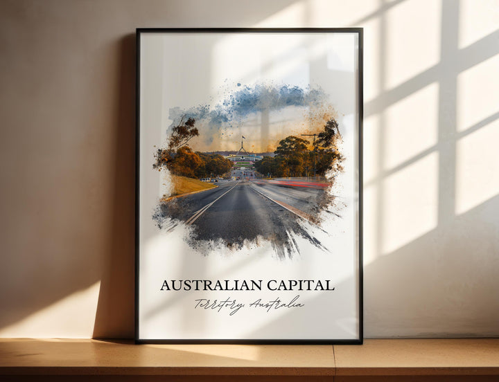 Australian Capital Territory Art, Australia Print, Australia Art, Canberra Gift, Canberra Travel Print, Travel Poster, Housewarming Gift