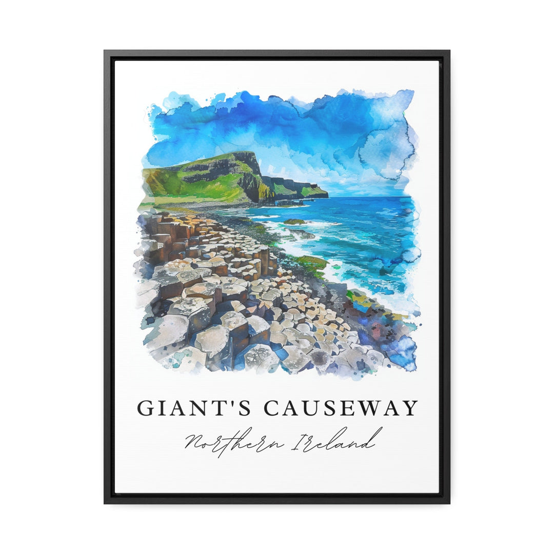 Giants Causeway Wall Art, Giants Causeway Print, Northern Ireland Watercolor, Ireland Gift,