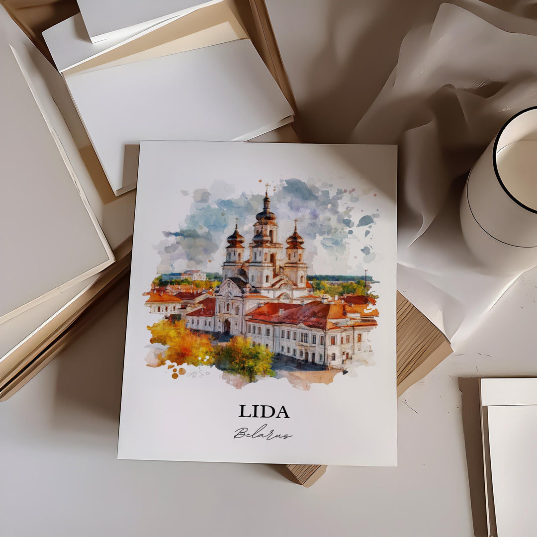 Lida Belarus Wall Art, Lida Print, Belarus Watercolor Art, Lida Belarus Gift, Travel Print, Travel Poster, Housewarming Gift