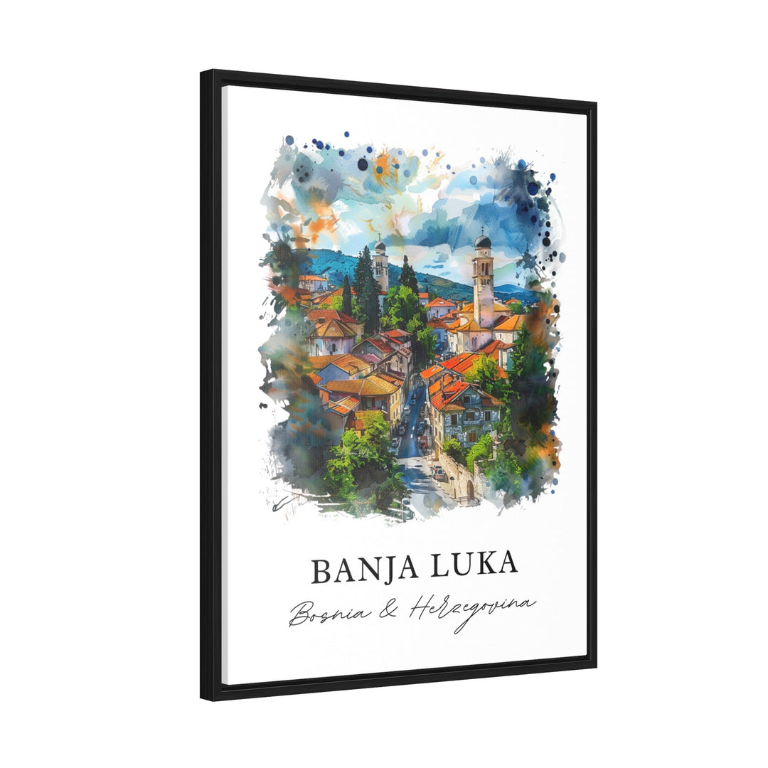 Banja Luka Art, Banja Luka Bosnia Print, Banja Luka Watercolor, Bosnia and Herzegovina Gift, Travel Poster, Housewarming Gift