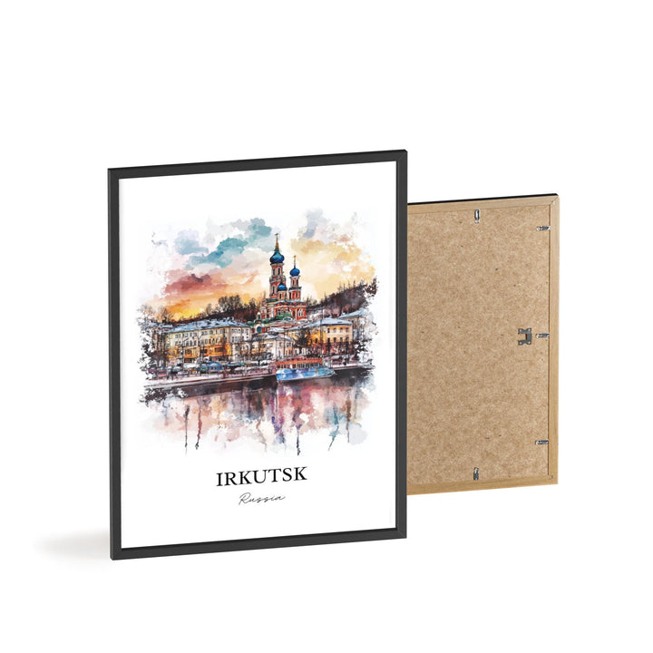Irkutsk Wall Art, Oblast Region Print, Russia Watercolor Art, Irkutsk Russia Gift, Travel Print, Travel Poster, Housewarming Gift
