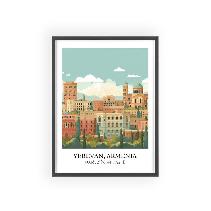 Yerevan Art, Yerevan Retro Travel Art, Yerevan Home Decor, Armenia Gift, Armenian Travel Art, Travel Prints, Housewarming Gift