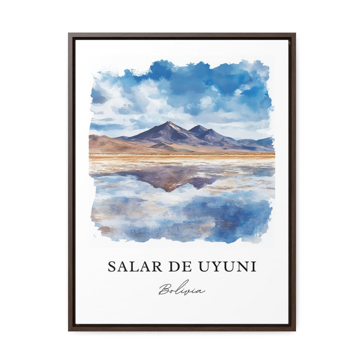 Salar De Uyuni Wall Art, Bolivia Print, Salar De Uyuni Watercolor Art, Uyuni Salt Flat Gift, Travel Print, Travel Poster, Housewarming Gift