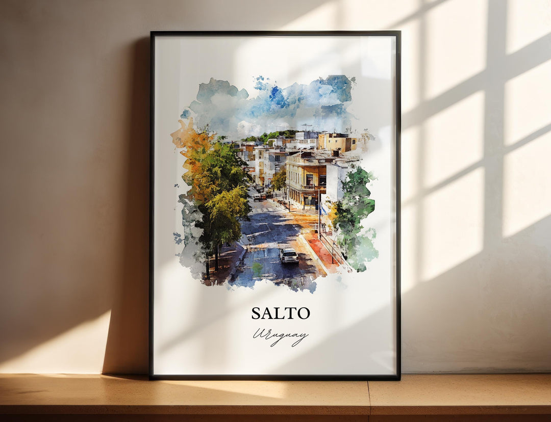 Salto Uruguay Wall Art, Salto Dept Print, Uruguay Watercolor Art, Salto Uruguay Gift, Travel Print, Travel Poster, Housewarming Gift