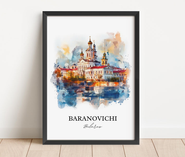 Baranovichi Wall Art, Belarus Print, Belarus Watercolor Art, Baranovichi Gift, Travel Print, Travel Poster, Housewarming Gift
