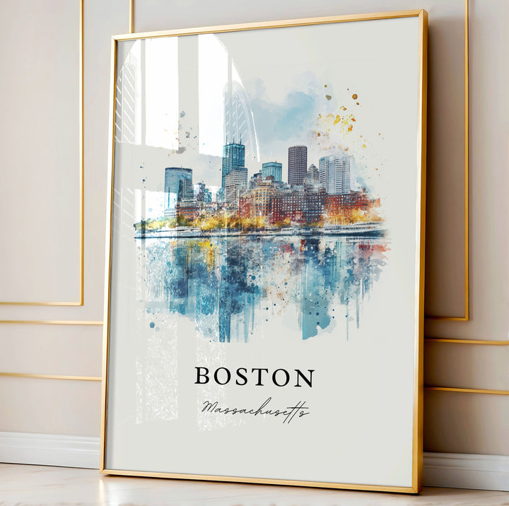 Boston Wall Art - Massachusetts Print