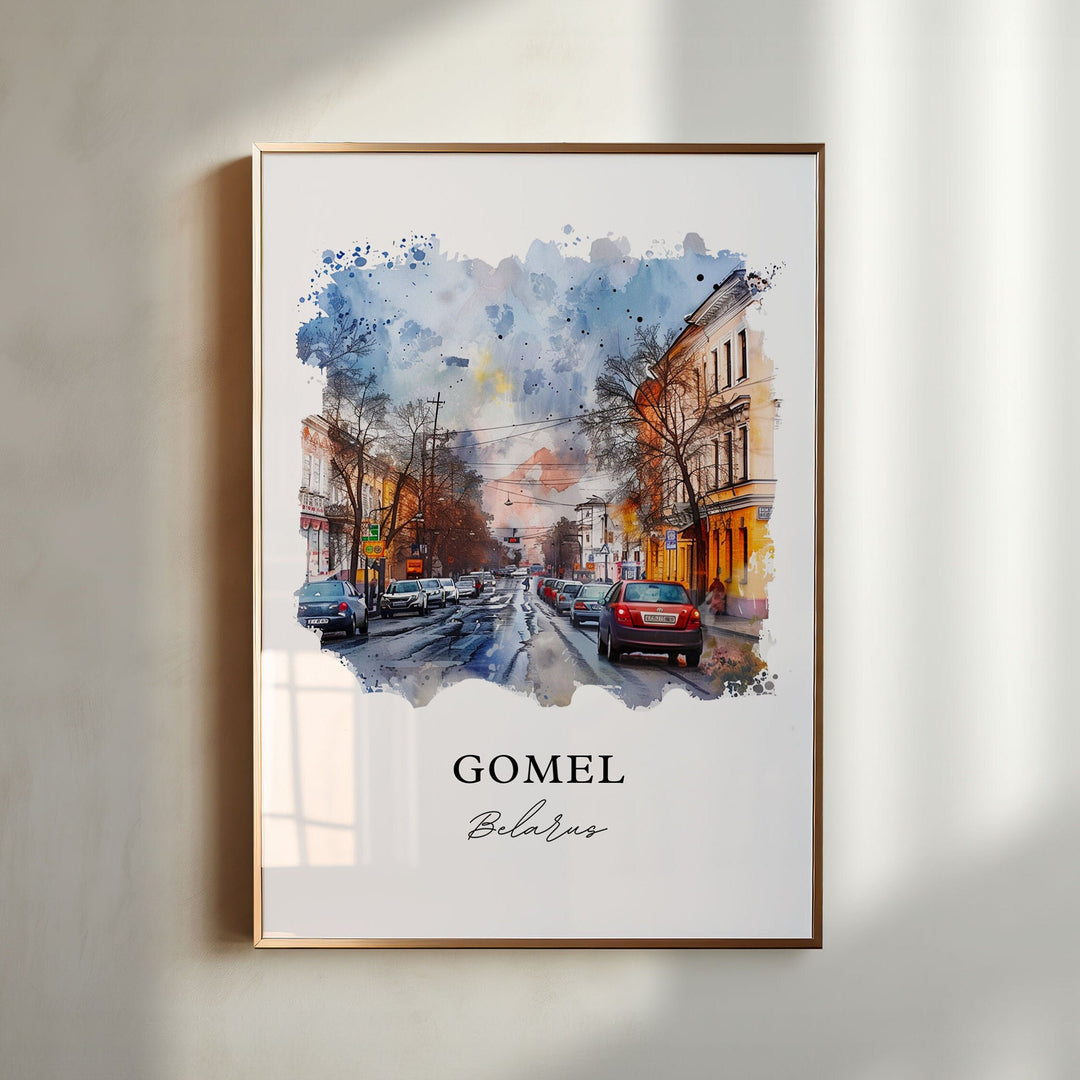 Gomel Belarus Wall Art, Gomel Print, Gomel Watercolor, Gomel Belarus Gift, Travel Poster, Housewarming Gift