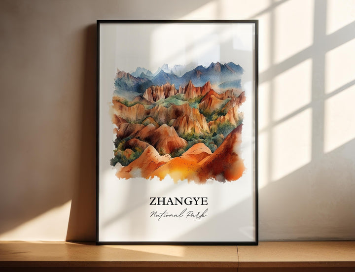 Zhangye National Park Wall Art, Gansu Print, China Artwork, Zhangye National Park Gift, Travel Print, Travel Poster, Housewarming Gift