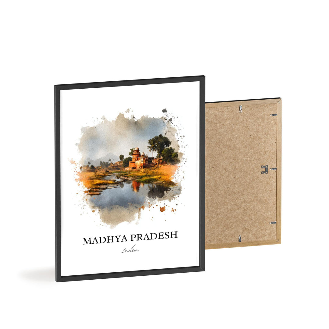 Madhya Pradesh Wall Art, India Print, India Watercolor Art, Madhya Pradesh Gift, India Travel Print, Travel Poster, Housewarming Gift