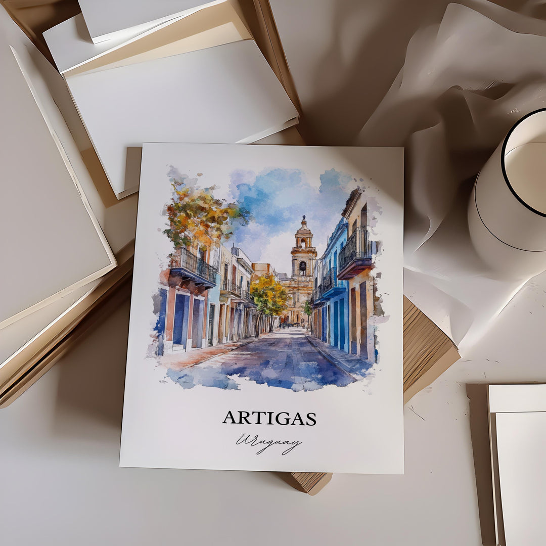 Artigas Uruguay Wall Art, Uruguay Print, Uruguay Watercolor Art, Artigas Gift, Travel Print, Travel Poster, Housewarming Gift