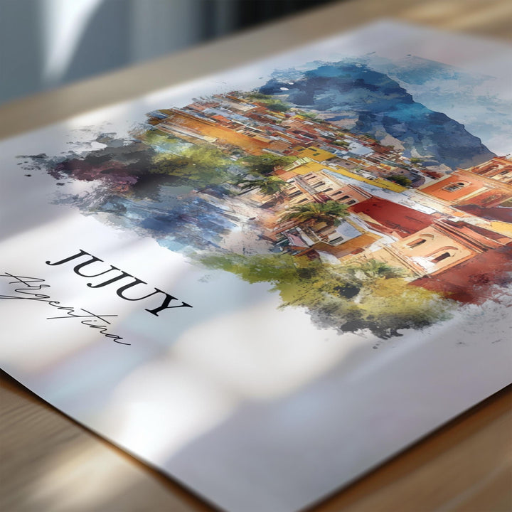 Jujuy Argentina Wall Art, Quebrada de Humahuaca Print, Argentina Watercolor Art, Jujuy Gift, Travel Print, Travel Poster, Housewarming Gift