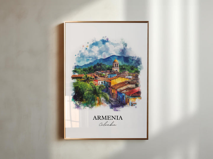 Armenia Colombia Wall Art, Quindío Print, Colombia Watercolor Art, Armenia Colombia Gift, Travel Print, Travel Poster, Housewarming Gift
