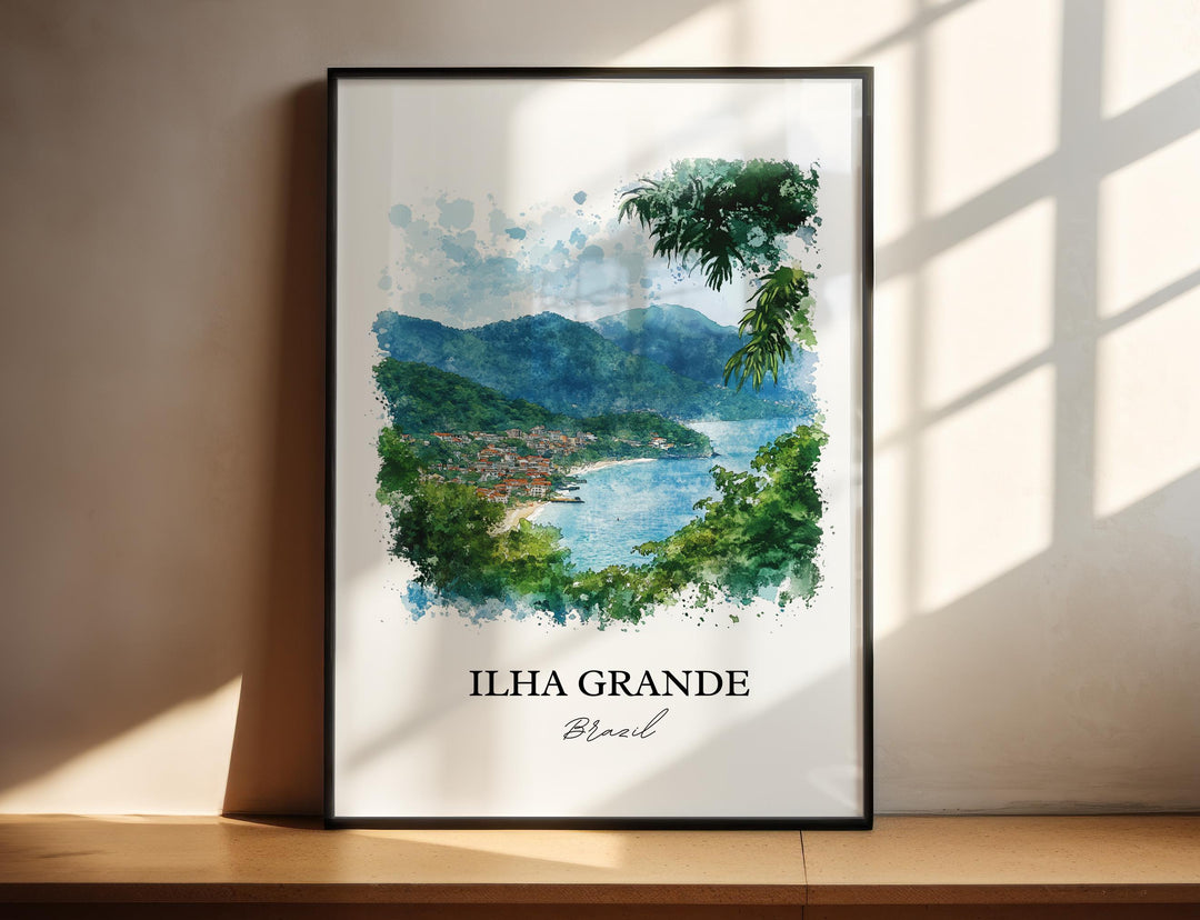 Ilha Grande Wall Art, Rio de Janeiro Print, Brazil Watercolor Art, Ilha Grande Gift, Travel Print, Travel Poster, Housewarming Gift