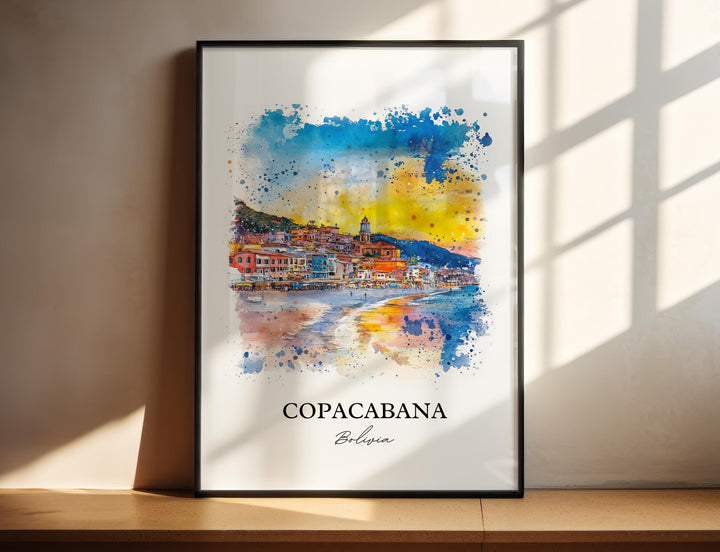 Copacabana Bolivia Wall Art, Lake Titicaca Print, Bolivia Artwork, Copacabana Bolivia Gift, Travel Print, Travel Poster, Housewarming Gift
