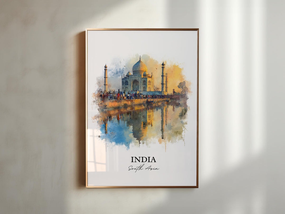 India Wall Art, India Print, India Watercolor Art, New Delhi Gift, Travel Print, Travel Poster, Housewarming Gift