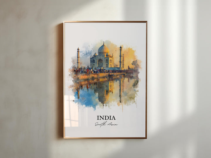 India Wall Art, India Print, India Watercolor Art, New Delhi Gift, Travel Print, Travel Poster, Housewarming Gift