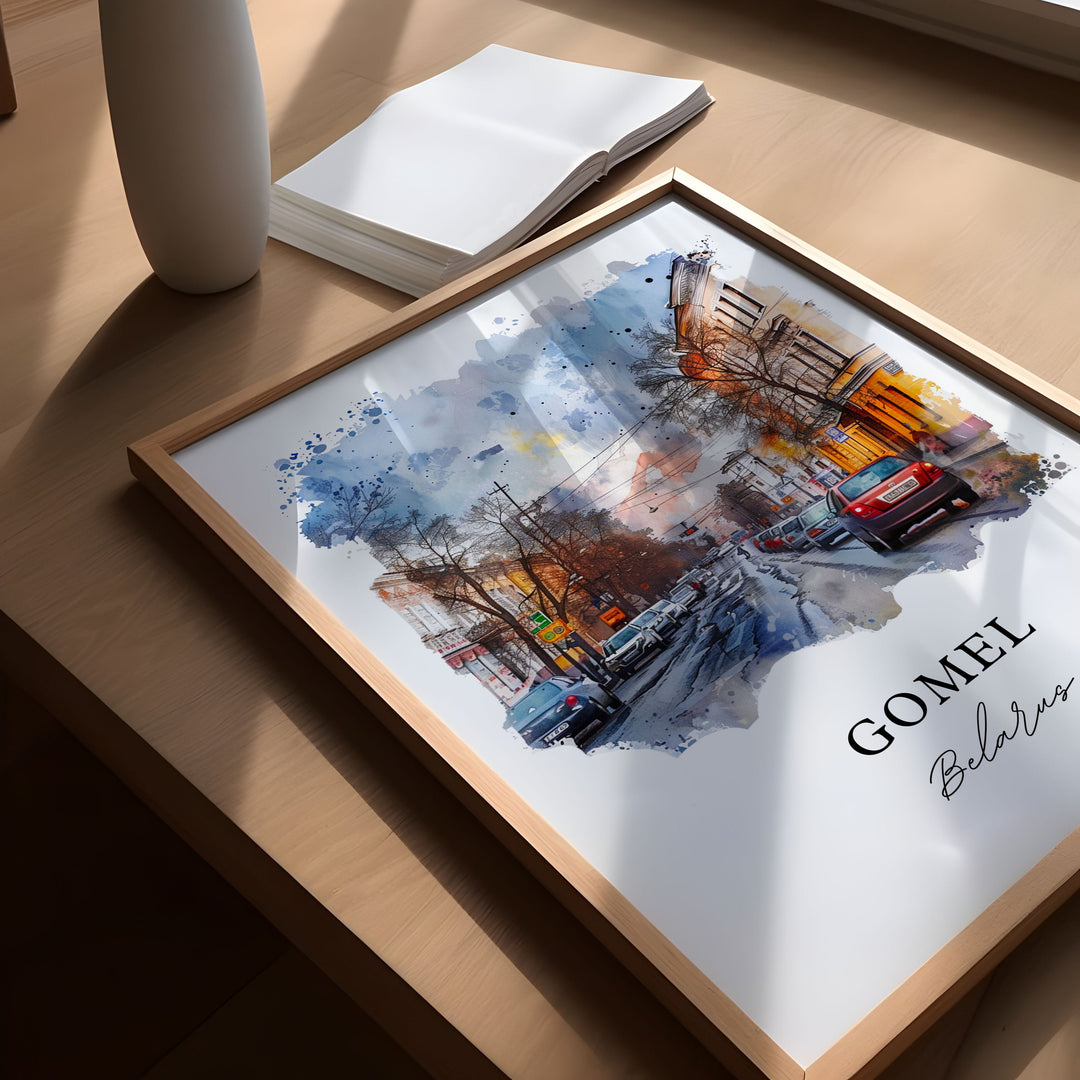 Gomel Belarus Wall Art, Gomel Print, Gomel Watercolor, Gomel Belarus Gift, Travel Poster, Housewarming Gift