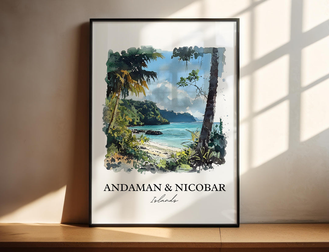 Andaman and Nicobar Wall Art, Andaman Island Print, India Watercolor, Nicobar island Gift, Travel Print, Travel Poster, Housewarming Gift