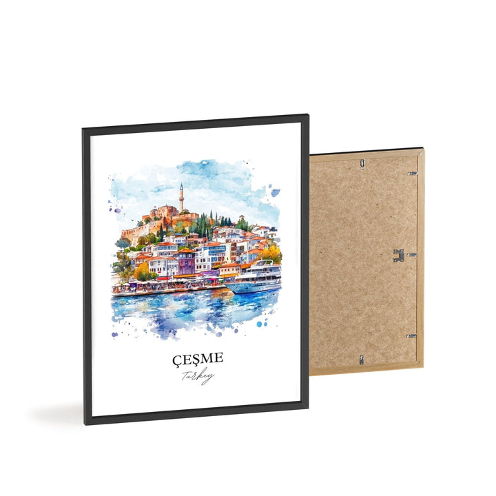 Cesme Turkey Wall Art, Izmir Turkey Print, Turkey Watercolor Art, Cesme Turkey Gift, Travel Print, Travel Poster, Housewarming Gift