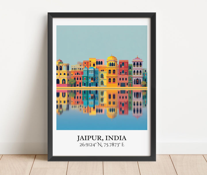 Jaipur India Art, Jaipur Retro Travel Art, Jaipur Home Decor, Jaipur Gift, India Travel Art, Travel Prints, Housewarming Gift