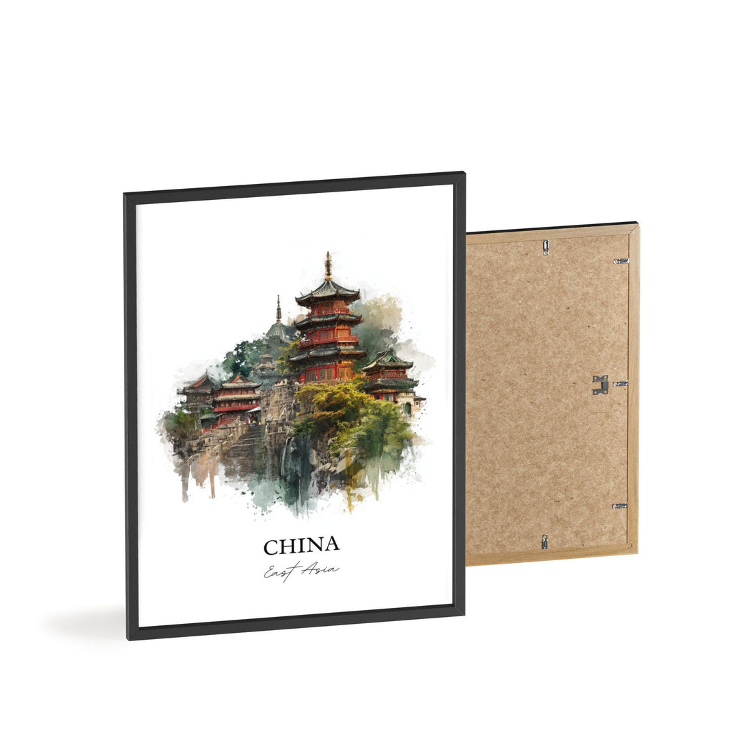 China Wall Art, China Print, China Watercolor Art, China Country Gift, Travel Print, Travel Poster, Housewarming Gift