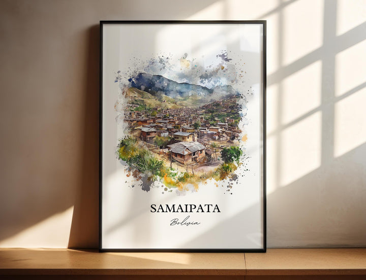 Samaipata Wall Art, Bolivian Andes Print, Bolivia Watercolor Art, Samaipata Bolivia Gift, Travel Print, Travel Poster, Housewarming Gift