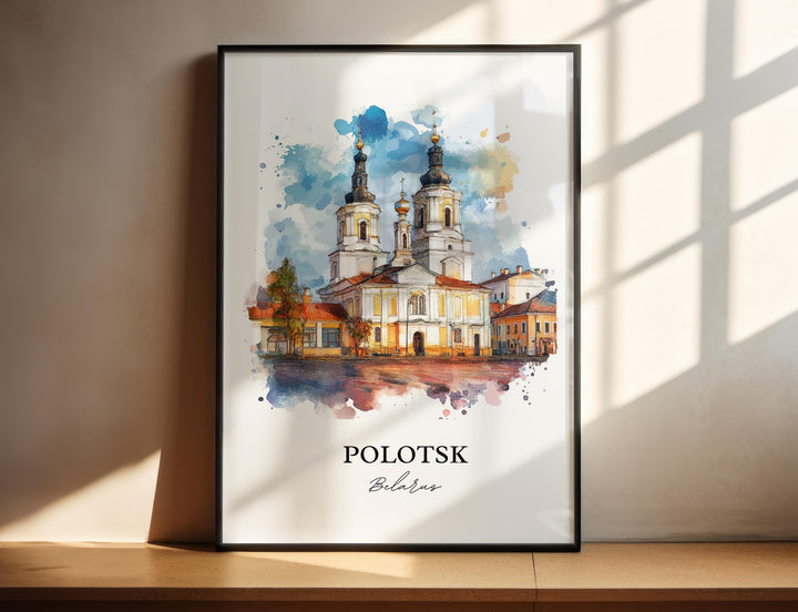 Polotsk Wall Art, Vitebsk Region Print, Belarus Watercolor Art, Polotsk Belarus Gift, Travel Print, Travel Poster, Housewarming Gift