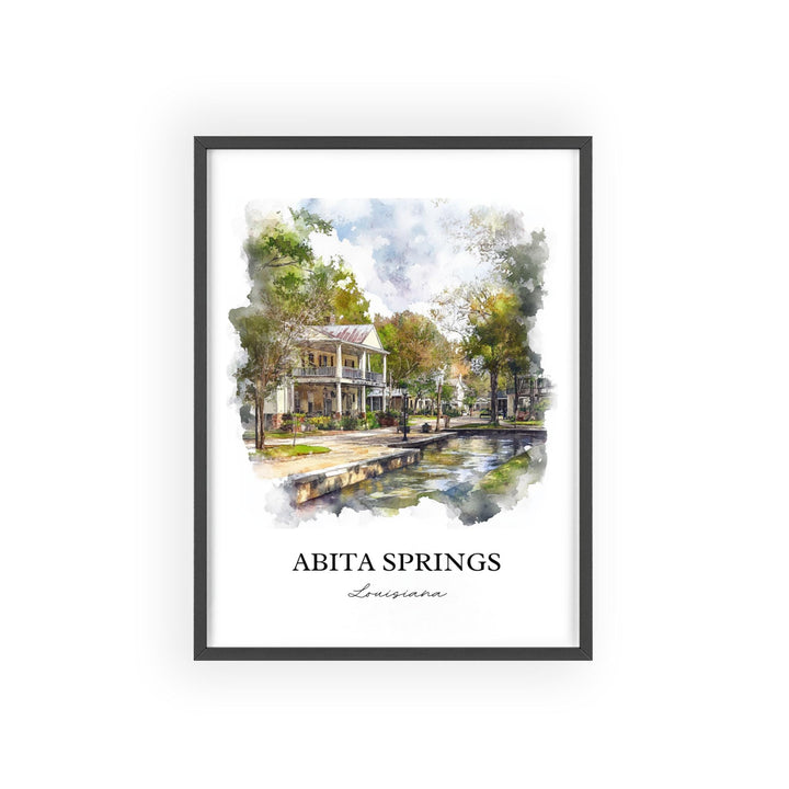 Abita Springs Wall Art, St. Tammany Parish Print, Louisiana Watercolor, Abita Springs Gift, Travel Print, Travel Poster, Housewarming Gift