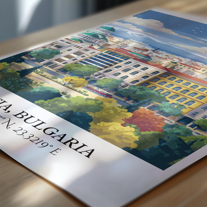 Sofia Bulgaria Art, Bulgaria Retro Travel Art, Bulgaria Home Decor, Bulgaria Gift, Bulgaria Travel Art, Travel Prints, Housewarming Gift