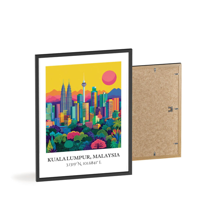 Kuala Lumpur Art, Kuala Lumpur Retro Travel Art, Kuala Lumpur Decor, Kuala Lumpur Gift, Malaysia Wall Art, Travel Prints, Housewarming Gift