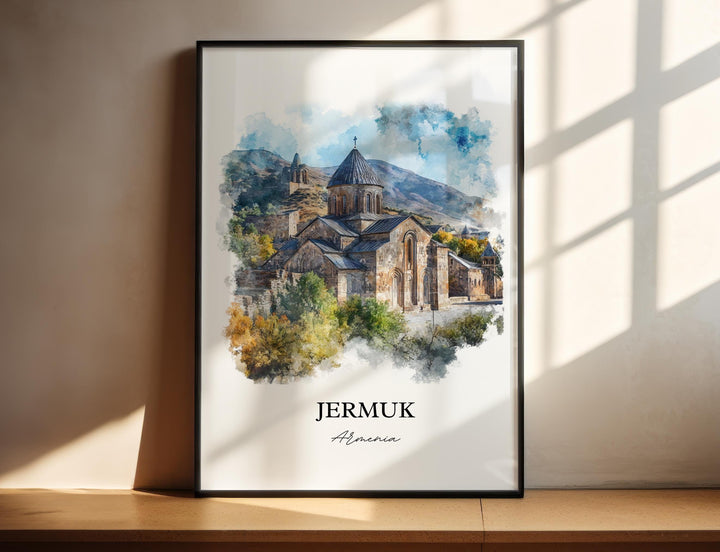 Jermuk Wall Art, Vayots Dzor Province Print, Armenia Watercolor Art, Jermuk Armenia Gift, Travel Print, Travel Poster, Housewarming Gift