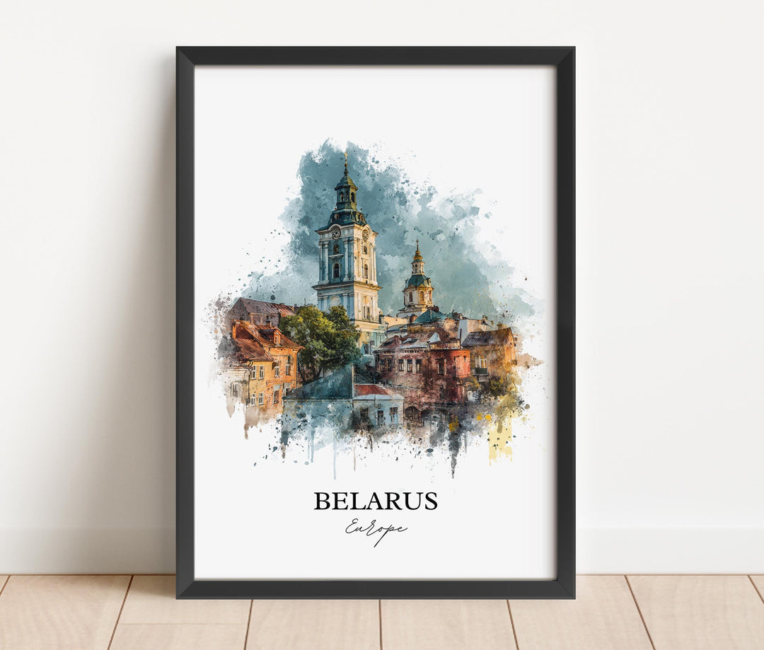 Belarus Wall Art, Belarus Print, Belarus Watercolor Art, Belarus Gift, Travel Print, Travel Poster, Housewarming Gift