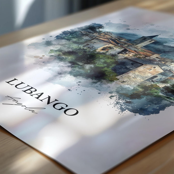 Lubango Wall Art, Lubango Print, Angola Watercolor Art, Lubango Angola Gift, Travel Print, Travel Poster, Housewarming Gift